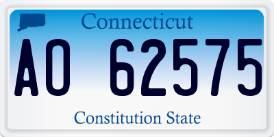 CT license plate AO62575