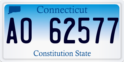 CT license plate AO62577