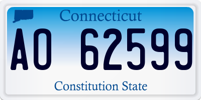 CT license plate AO62599