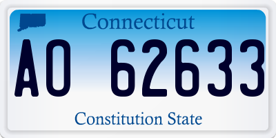 CT license plate AO62633