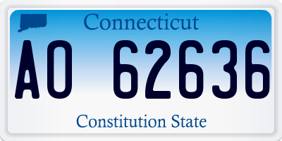 CT license plate AO62636