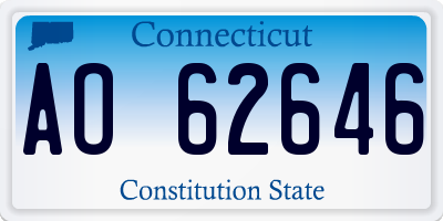 CT license plate AO62646