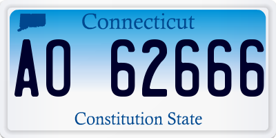 CT license plate AO62666