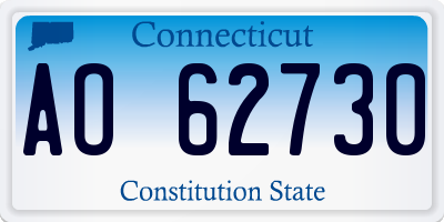 CT license plate AO62730