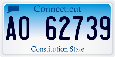 CT license plate AO62739