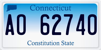 CT license plate AO62740