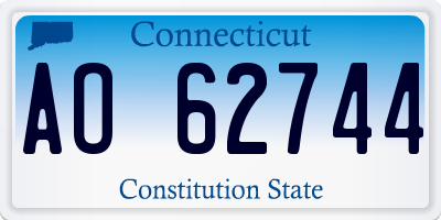 CT license plate AO62744
