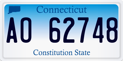 CT license plate AO62748