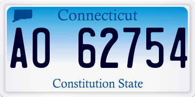 CT license plate AO62754