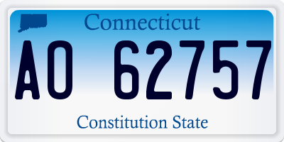 CT license plate AO62757