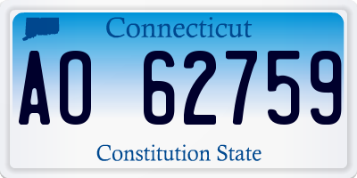 CT license plate AO62759