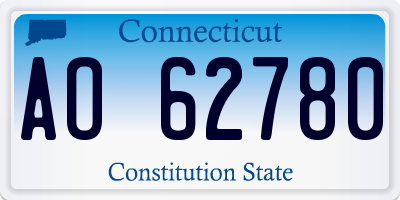 CT license plate AO62780