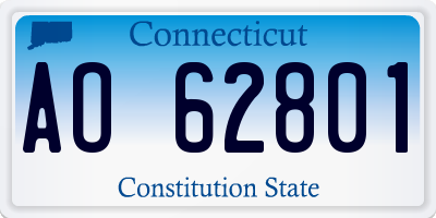 CT license plate AO62801