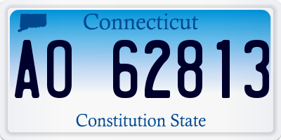 CT license plate AO62813