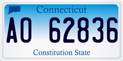 CT license plate AO62836