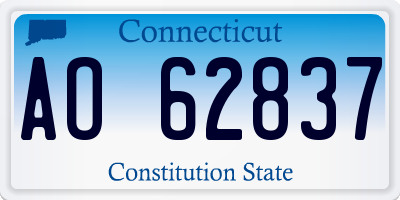 CT license plate AO62837