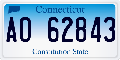 CT license plate AO62843