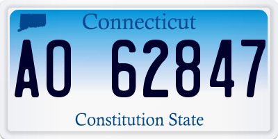 CT license plate AO62847