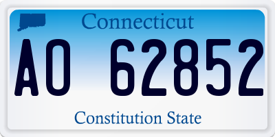 CT license plate AO62852