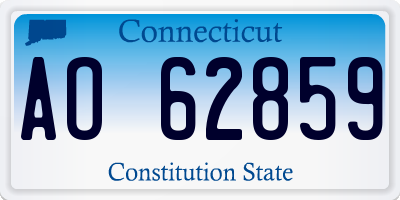 CT license plate AO62859