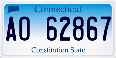 CT license plate AO62867