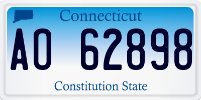 CT license plate AO62898