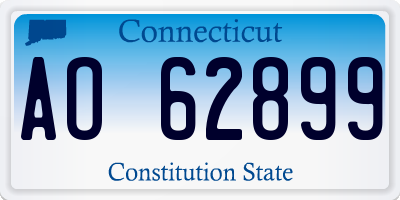 CT license plate AO62899