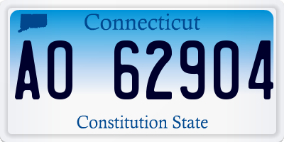 CT license plate AO62904