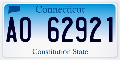 CT license plate AO62921