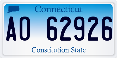 CT license plate AO62926