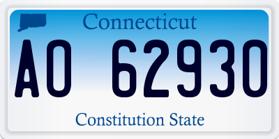 CT license plate AO62930