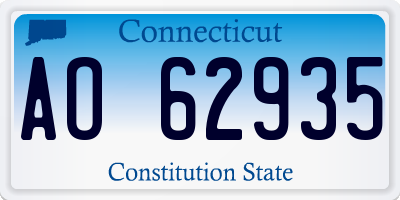 CT license plate AO62935