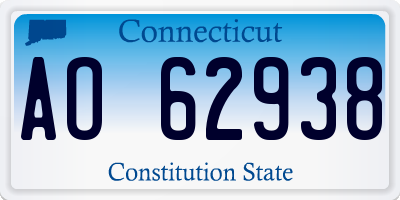 CT license plate AO62938