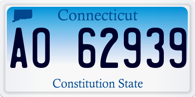 CT license plate AO62939
