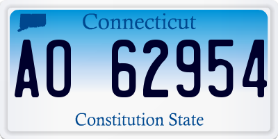 CT license plate AO62954
