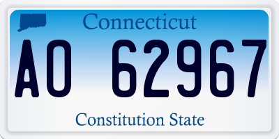 CT license plate AO62967