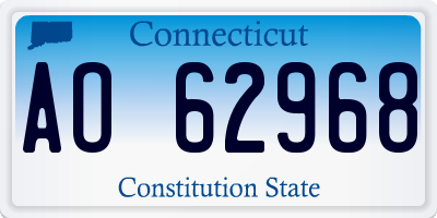 CT license plate AO62968