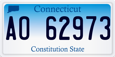 CT license plate AO62973