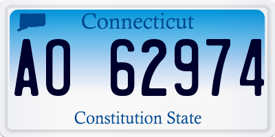CT license plate AO62974