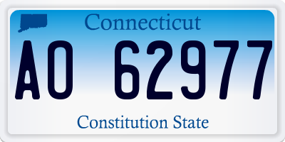CT license plate AO62977