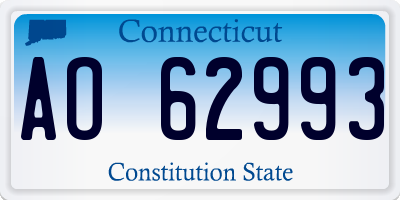 CT license plate AO62993