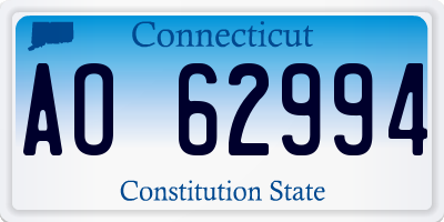 CT license plate AO62994