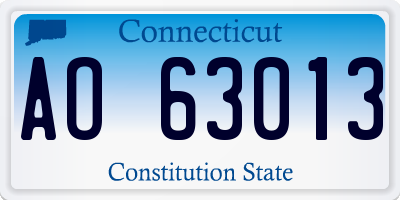 CT license plate AO63013