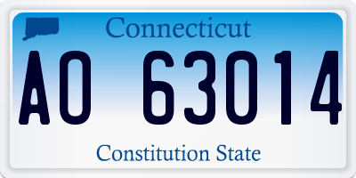 CT license plate AO63014