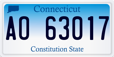CT license plate AO63017