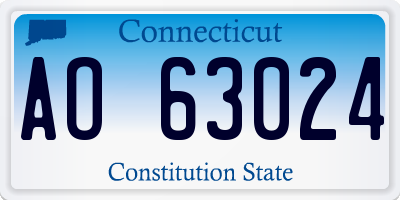 CT license plate AO63024