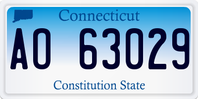 CT license plate AO63029