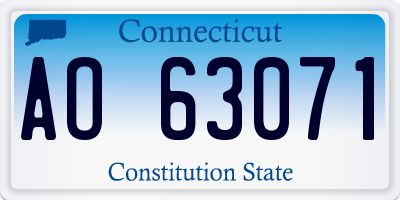 CT license plate AO63071