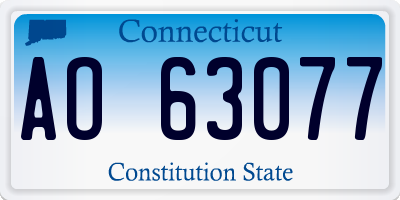 CT license plate AO63077
