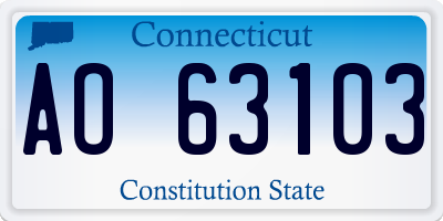CT license plate AO63103